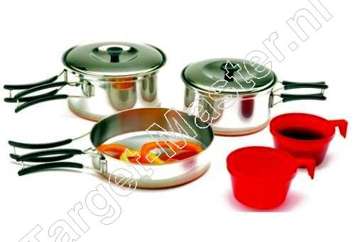 Texsport  -  Kookgerei  -  Stainless Steel  -  type 2-Person Steel Cook Set